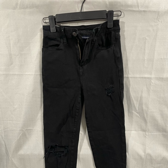 American Eagle soft pants stretch super high-rise jeggings black size 0 - Picture 4 of 5